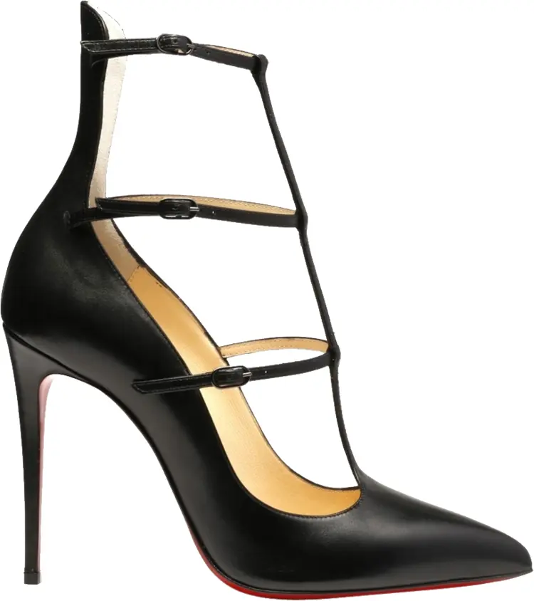 Black Strappy High Heel Shoe
