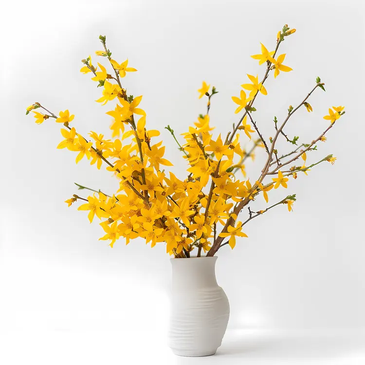 Yellow Flowers in White Vase