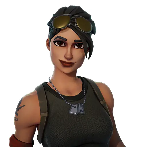 Female Character with Goggles and Dog Tags