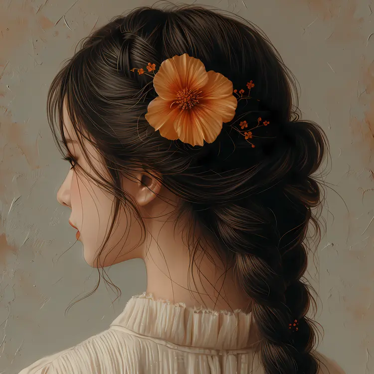 Elegant Girl with Floral Hair Accessories