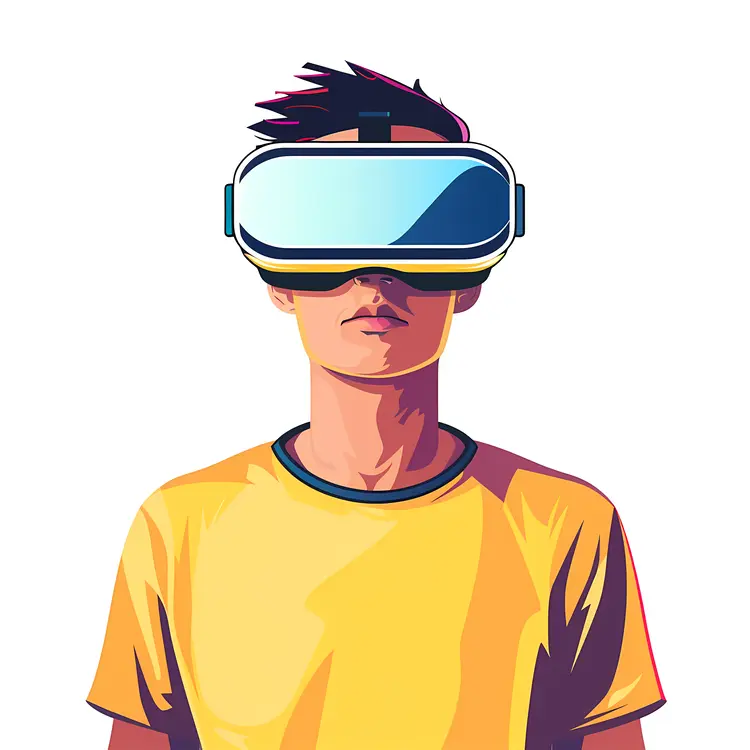 Colorful VR Headset Illustration