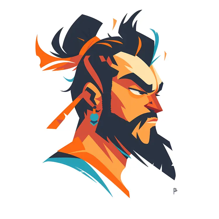 Bearded Man with Topknot