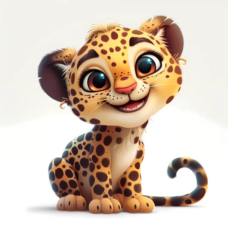 Joyful Leopard Cub with Big Eyes