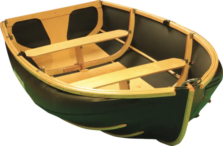 Wooden Rowboat with Oars