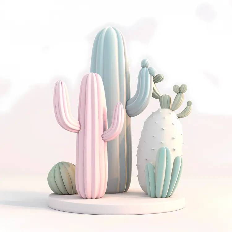 Colorful Cacti Arrangement