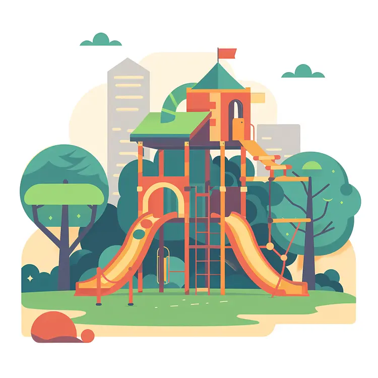 Colorful Playground in Park