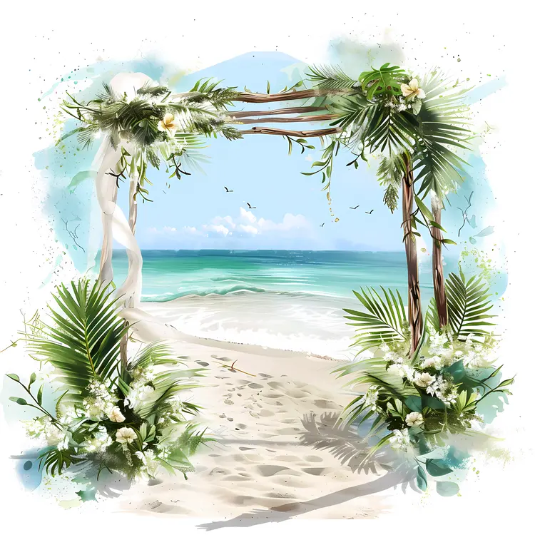Tropical Beach Wedding Arch