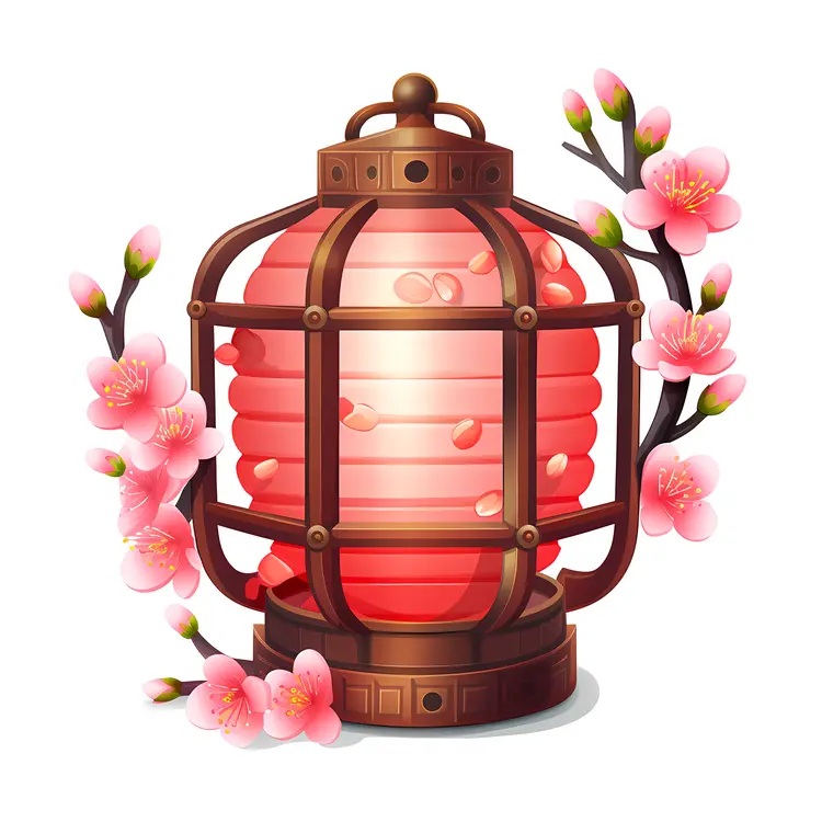 Brown Cherry Blossom Lantern