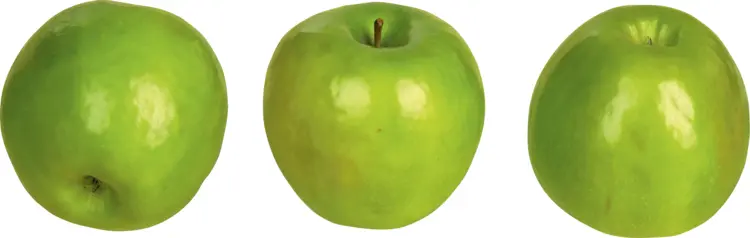 Three Fresh Green Apples