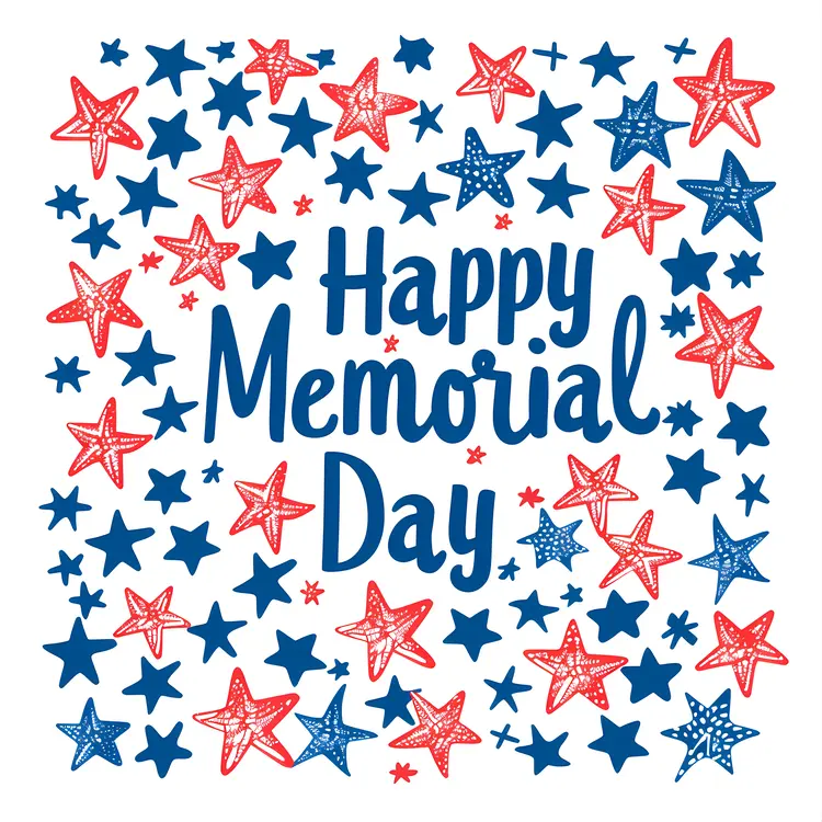 Happy Memorial Day with Stars