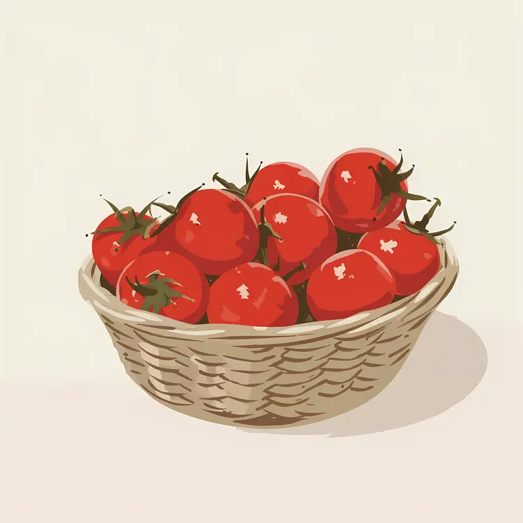 Basket of Fresh Red Tomatoes