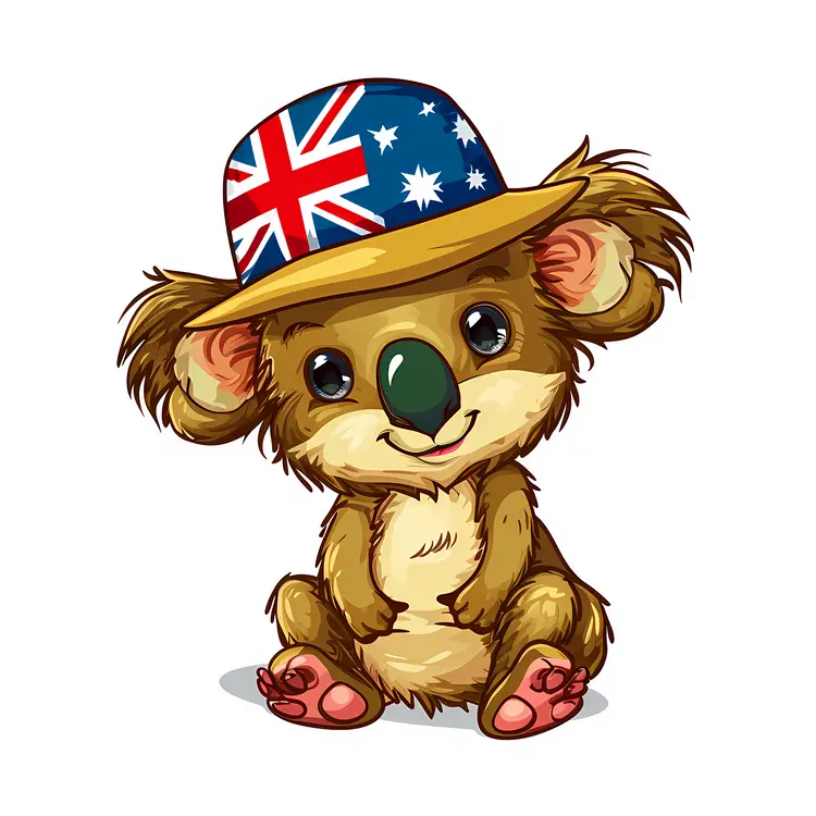 Cute Koala with Australian Hat