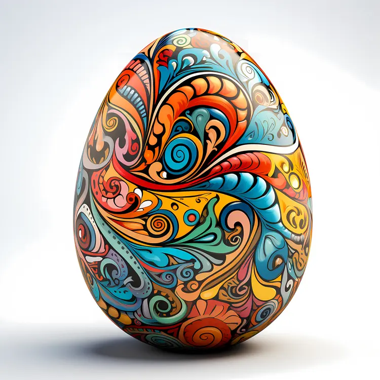 Colorful Swirled Decorative Egg