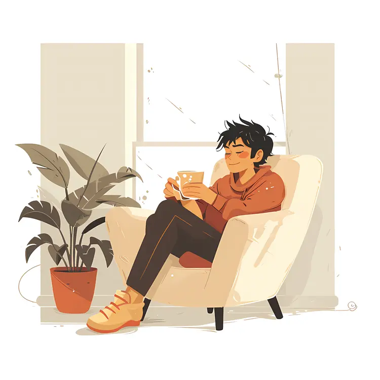 Boy with a Cup in a Chair