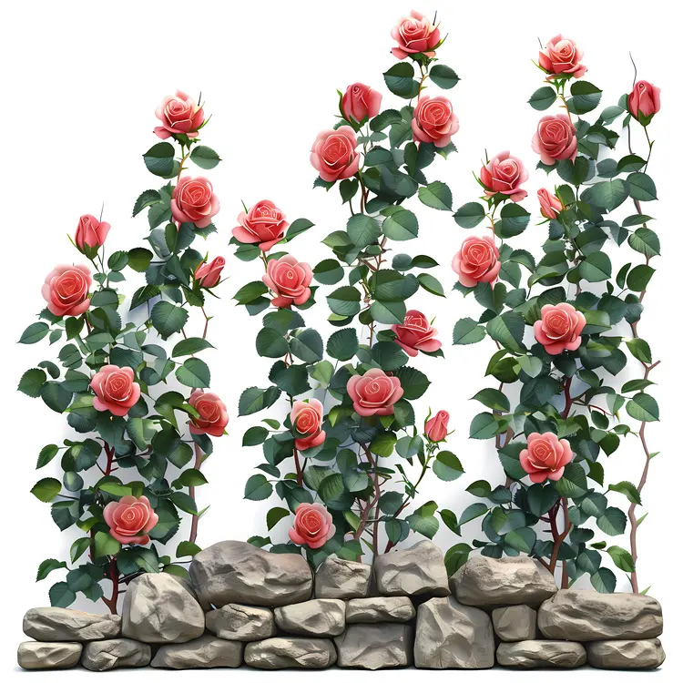 Beautiful Rose Bush in Bloom