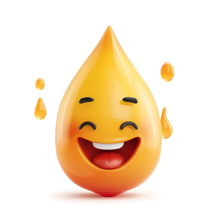 Happy Yellow Water Droplet Cartoon