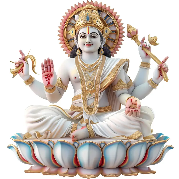 Detailed Illustration of a Hindu Deity