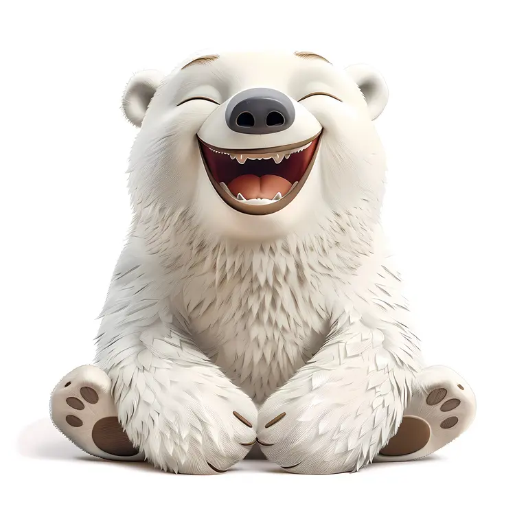 Laughing Polar Bear Cartoon