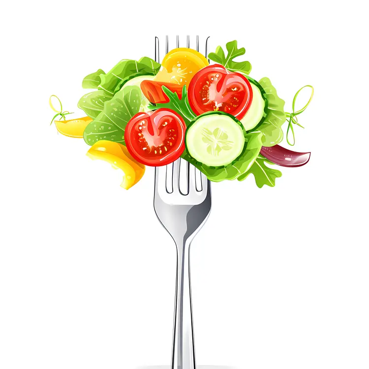 Fork with Fresh Vegetables