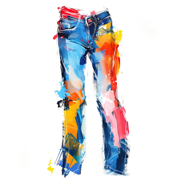 Colorful Abstract Jeans Illustration