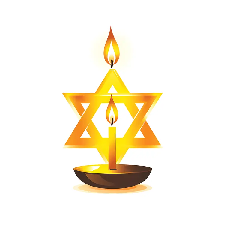 Golden Candle with Star of David