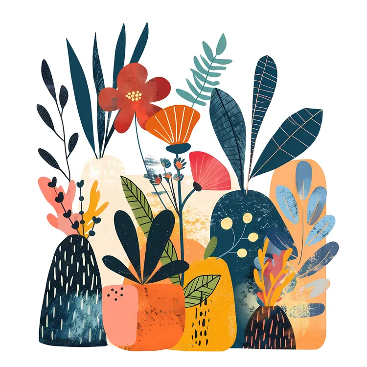 Colorful Plants Illustration