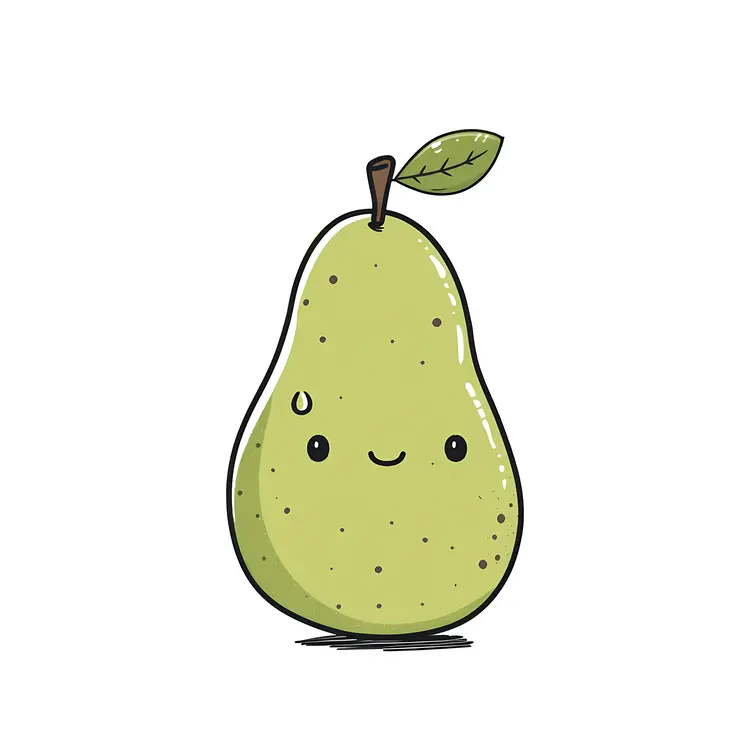 Cute Pear with Leaf