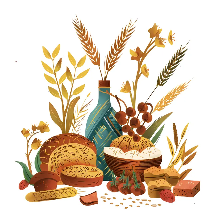 Harvest and Food Illustration