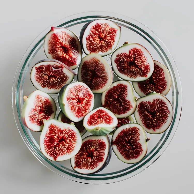 Sliced Figs in a Clear Bowl