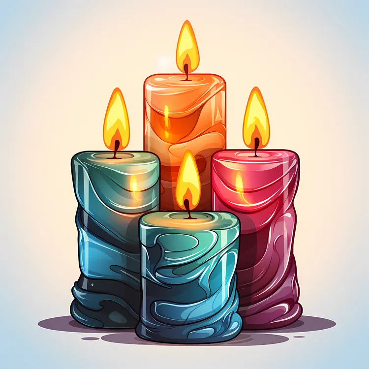Colorful Group of Candles