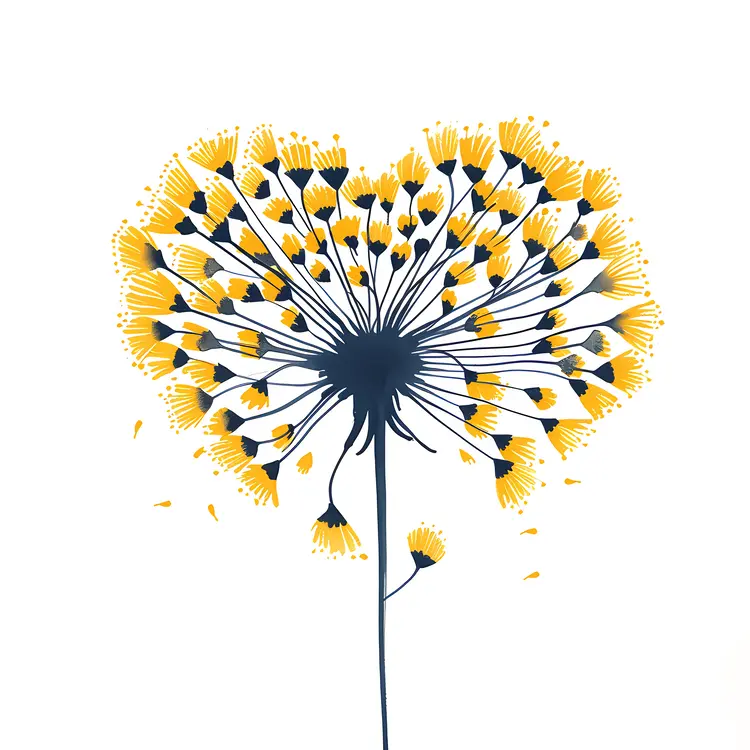 Heart-shaped Dandelion Illustration