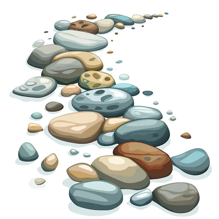 Curved Pebble Pathway