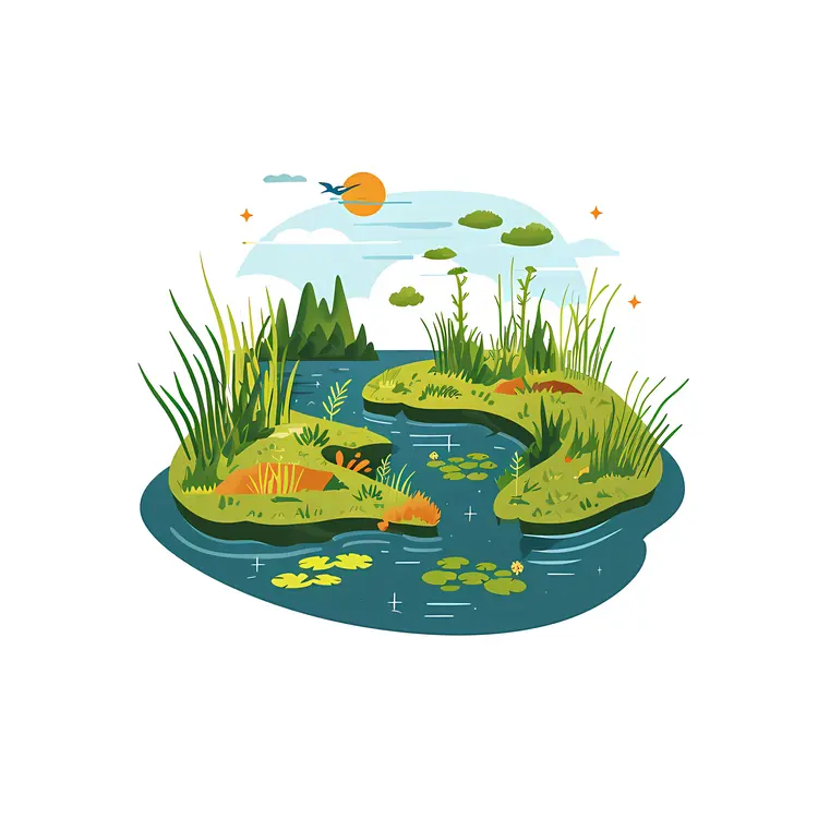 Scenic Pond with Greenery