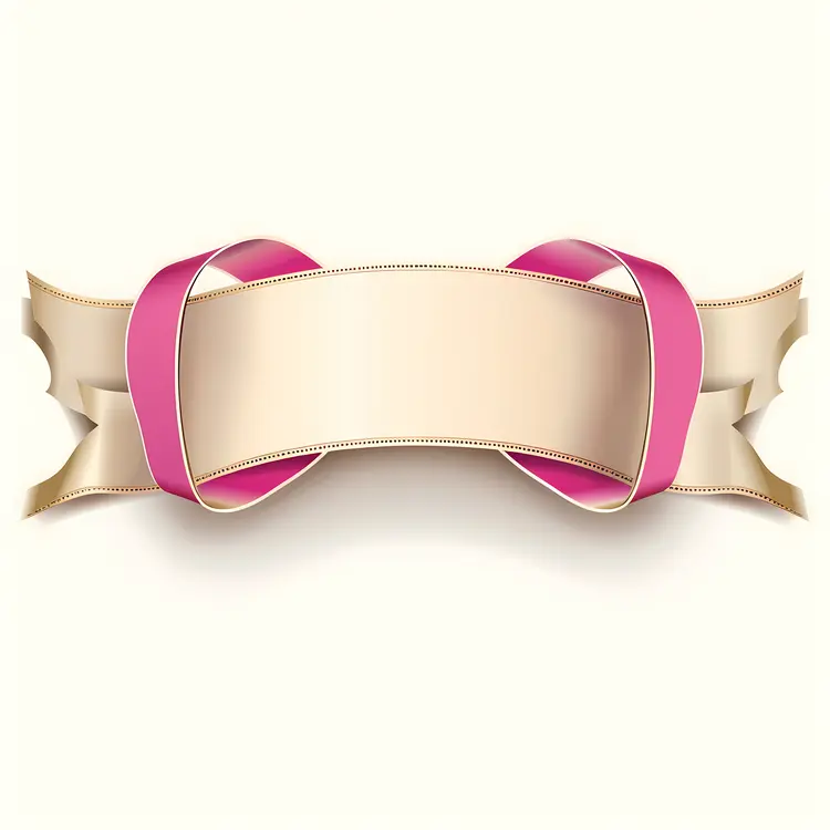 Beige and Pink Decorative Ribbon