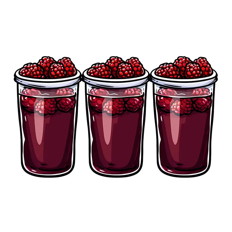 Raspberry Jam in Plastic Cups