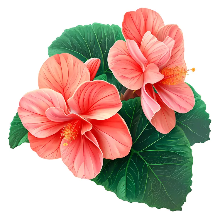Beautiful Begonia Flowers in Bloom