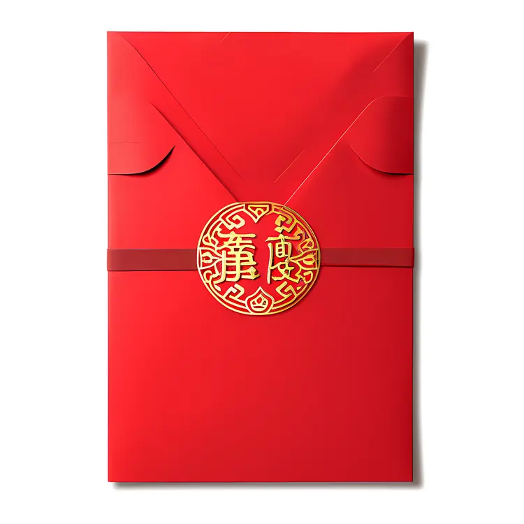 Red Envelope with Gold Seal for Chinese New Year