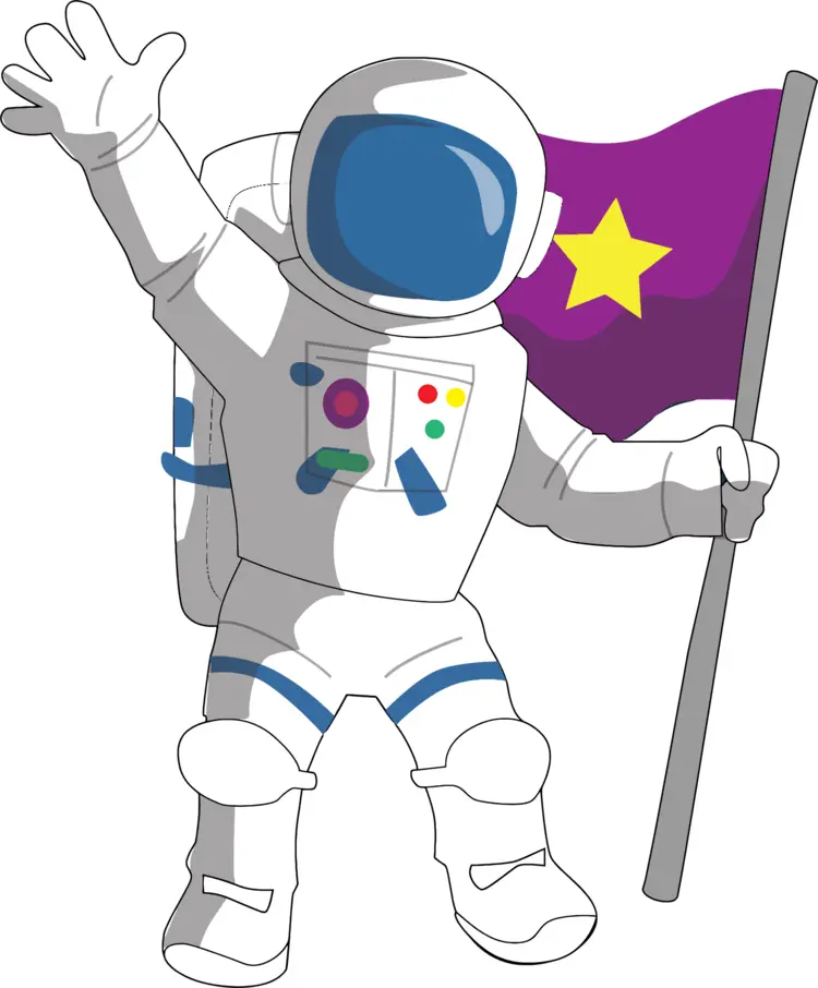 Astronaut Holding Flag