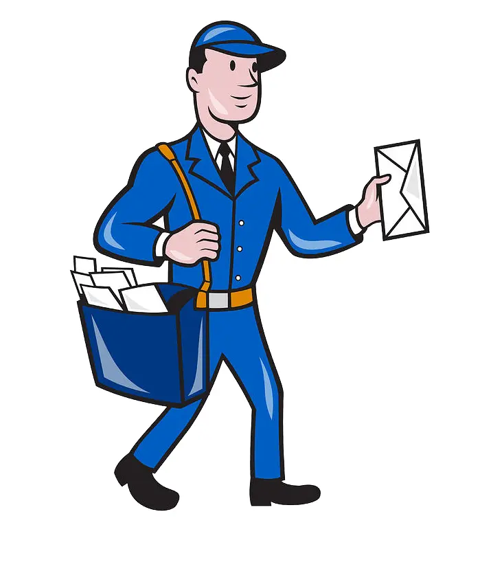 Postman Walking with an Envelope