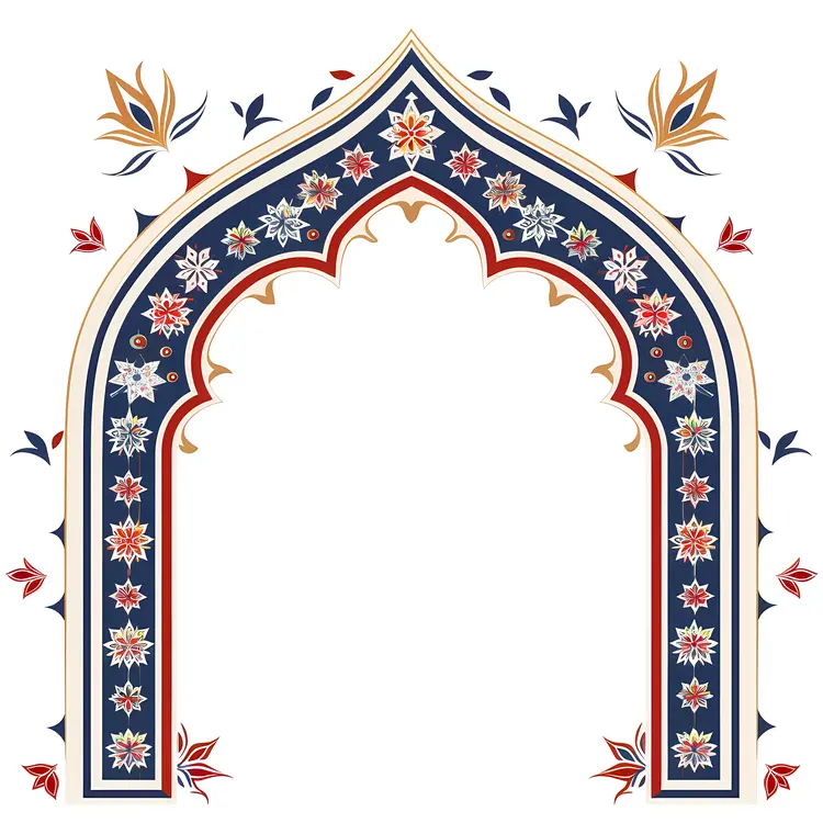 Ornate Decorative Arch with Floral Patterns