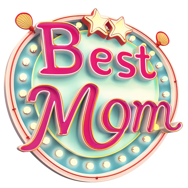 Best Mom Circular Text Design