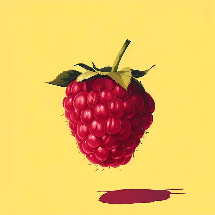 Juicy Red Raspberry Illustration