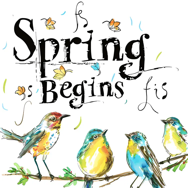 Colorful Birds in Spring