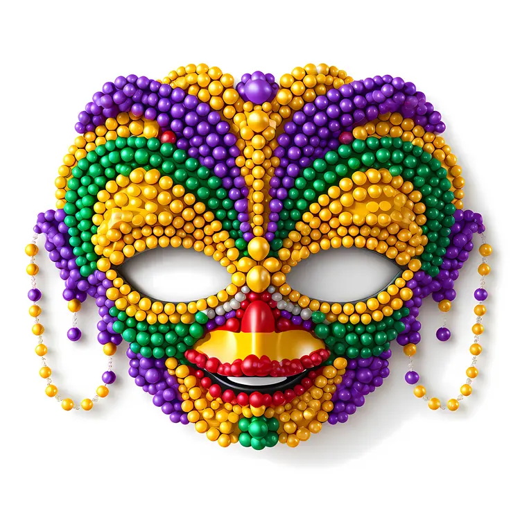 Beaded Mask for Mardi Gras Celebration
