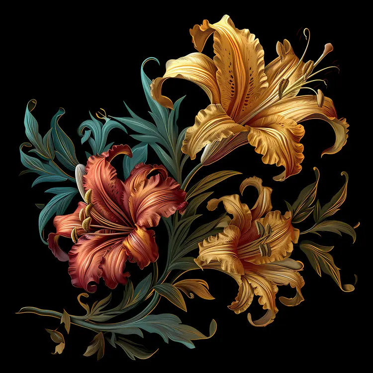 Beautiful Colorful Flowers Illustration