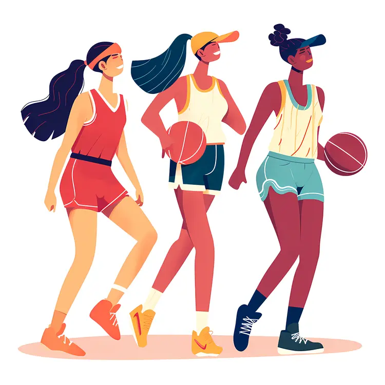 Basketball players in action