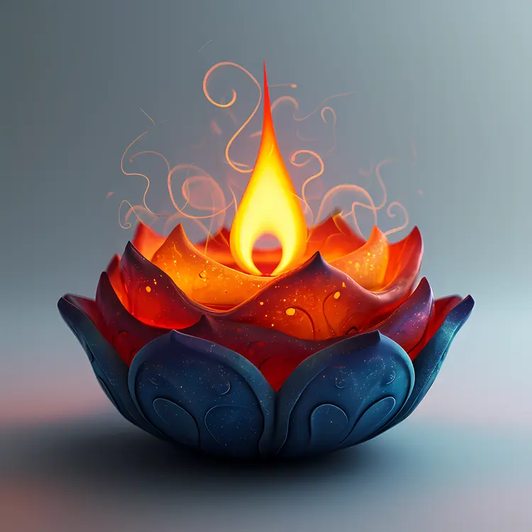 Colorful Candle in Decorative Bowl