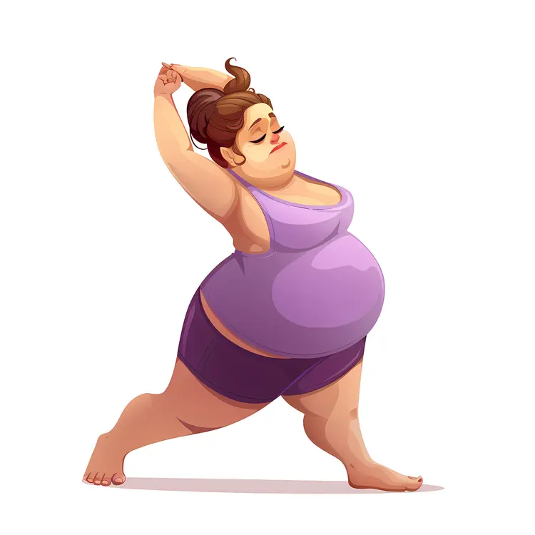Woman Stretching in Yoga Pose
