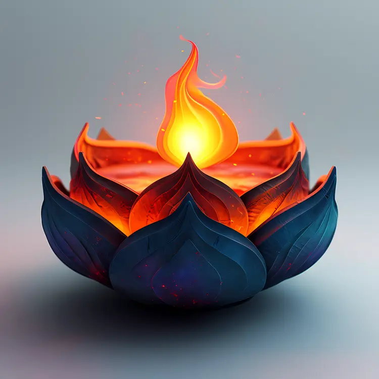 Lotus Shaped Decorative Candle with Flame