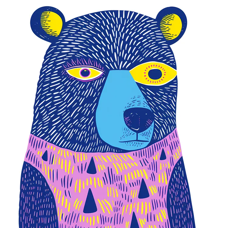 Colorful Bear Illustration